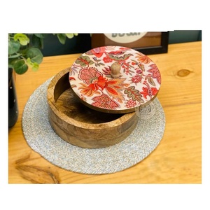 Caja Chapati de esmalte de madera única con tapa duradera y atractivo diseño especial precio al por mayor en la India - Product Image 1