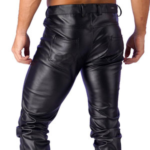 Pantalon en cuir classique pour homme, coupe droite, léger, imperméable, qualité supérieure, design tendance, style streetwear moderne, décontracté, pour tous les jours - Product Image 6