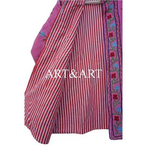 Tendencia Otoño Invierno, Ropa de Fiesta para Mujer, Hecha a Mano, de Terciopelo, Bordado Suzani, Ecológica, Acolchada de Algodón, Transpirable, Talla Única - Product Image 5