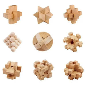 9 Piece Wooden Puzzle Ensemble Customizable DIY <b>Magic</b> Cube Educational Toy <b>Box</b> Packaging Evaporated Vegetable Oil Paper Plastic - Product Image 2