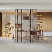 Nouveau Clubhouse d'hôtel haut de gamme en acier inoxydable de style chinois avec partitionnement d'écran en verre artistique