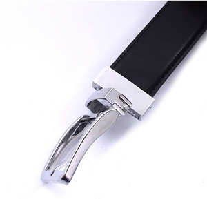 Cinturón informal de piel de vaca reversible para hombre, cinturón de vestir formal con hebilla de acero de doble cara personalizado - Product Image 3
