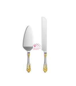 Ensemble de couteau à gâteau et de serveur pour mariage Restaurant Hôtel Utilisation 2025 Vente chaude Poignée de créateur faite à la main en métal - Product Image 3