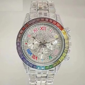 Glamorous Diamond Style Reloj de movimiento de cuarzo para hombre 5mm Ronda Case Full Bling Iced Photoshoots Partys Fashion Business - Product Image 5