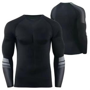 Custom Running Tee Fitness Sports Gym Wear Compression <b>Mens</b> O Neck T-Shirt Compression Shirt For Cycling - Product Image 2