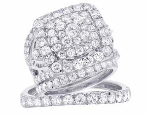 925 Sterling Silver Iced Out Unique Style Round Moissanite Diamond Designer <b>Statement</b> Wedding <b>Ring</b> <b>for</b> <b>Women</b> - Product Image 1