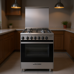 Cuisinière à gaz Glem SA66IX en acier inoxydable classe A avec four électrique 4 zones 60x60x85cm - Product Image 3
