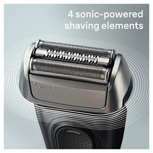 Rasoir électrique rechargeable 5-en-1 pour hommes, rasage précis, étanche IPX7, 60 minutes d'autonomie avec système de nettoyage et de charge lavable - Product Image 6