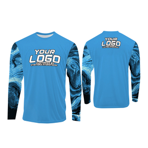 Poliéster/Upf 50 + Camisas de pesca Hombres Camiseta de manga larga para correr de secado rápido Pesca Sudaderas al aire libre Ropa de pescado - Product Image 1