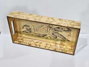 ชุดถาดไม้สำหรับตกแต่งพร้อมพิมพ์เคลือบเงาและฟอยล์สีทองสำหรับงานเลี้ยงน้ำชาช่วงเวลากาแฟและขนมขบเคี้ยว - Product Image 2