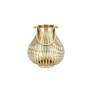 Linterna de vela de hierro y Metal de estilo único en acabado dorado para Decoración de mesa de boda y Navidad linterna colgante - Product Image 1