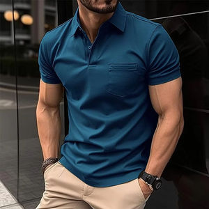 2025 hombres de negocios de verano para Polo bordado 100% algodón transpirable manga corta Camiseta de punto - Product Image 4