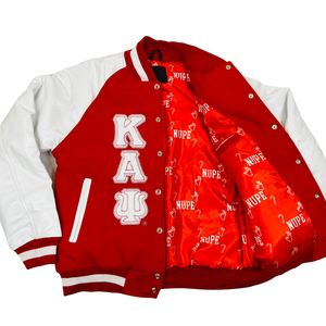 Blouson Bomber Kappa Alpha Psi Krimson and Kream - Vêtement d'extérieur universitaire premium avec blason grec - Product Image 6