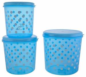 Conteneur de stockage alimentaire en plastique grand format, hermétique, empilable, 1000 ml+, sans BPA, lot de 3 pour articles en vrac, céréales, approvisionnement en gros - Product Image 5