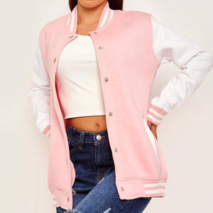 Veste universitaire en laine respirante à col montant imprimée pour femmes de haute qualité 2026, avec services OEM ODM - Product Image 1