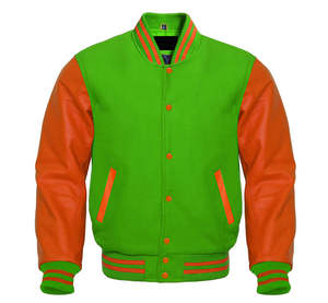 Veste universitaire Letterman en laine et cuir véritable pour hommes avec logos brodés et décorations de boutons pour l'hiver - Product Image 3