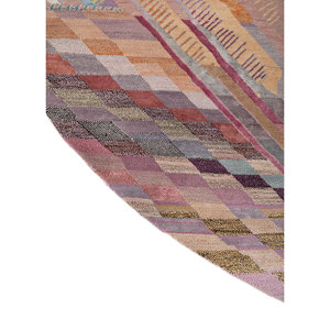 Alfombra Manchaha Rosa y Morada, Tejida a Mano con Lana y Seda de Bambú, Patrón Geométrico para el Hogar - Alfombras Jaipur US-Les-930 - Product Image 4