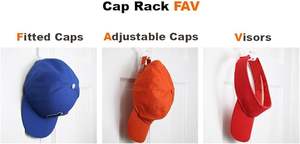 מתלה כובע עקום מושלם מתלים לכובעים FAV להחזיק עד 40 כובעים מעל דלת ארגונית לכובע בייסבול - Product Image 2