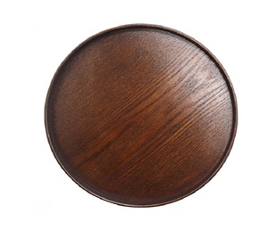Bandeja de madera de nuevo diseño para servir postres de desayuno de madera oscura, bandeja para servir té y café, utensilios de cocina de granja para el hogar, bandeja decorativa - Product Image 1