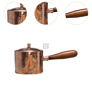 กาต้มน้ำหม้อชาแบบใช้ค้อนทุบด้ามไม้ลายดอกไม้ใช้แทนกาน้ำชาทองแดงแบบดั้งเดิมกาต้มน้ำโลหะ - Product Image 5