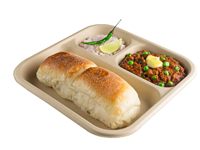Assiettes jetables en bagasse compostables, robustes, à 3 compartiments, couleur naturelle, compatibles micro-ondes, pour mariage, tailles 6''-12''