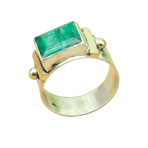 Bague en émeraude verte en argent sterling 925 |   Bague en laiton avec pierre verte |   Bijoux en pierres précieuses |   Cadeau de Noël pour elle | - Product Image 6