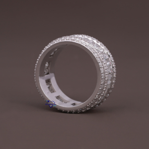 Alianza DE BODA Eternity hecha a mano en plata de ley 925 con diamantes de moissanita de claridad VVS, joyería fina 2024, joyería al por mayor - Product Image 5