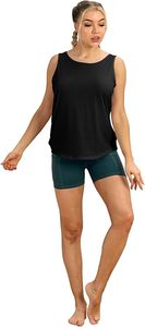 Débardeur d'entraînement à col haut pour femme 100% coton décontracté Gym Style athlétique tissu tricoté - Product Image 6