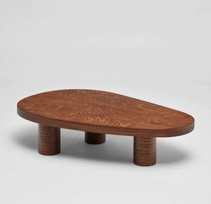 Table basse minimaliste en bois massif durable, table centrale en bois faite à la main, forme personnalisée, pour la décoration moderne du salon - Product Image 2