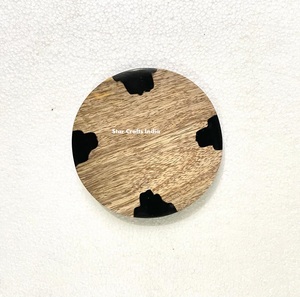 Posavasos de 4x4 pulgadas, alfombrillas de resina de madera, almohadillas para el hogar, Hotel, resina epoxi cuadrada natural, accesorios de cocina de madera de acacia - Product Image 6