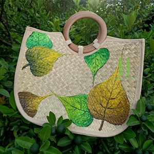 กระเป๋าหญ้าทะเลวินเทจแฮนด์เมดชายหาดฤดูร้อนกระเป๋าสีมือ Boho กระเป๋าถือฟางจาก HNH Craft Vietnam - Product Image 3