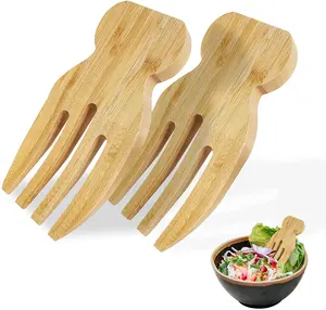 Populaire Groothandel Milieuvriendelijke Keuken Bestekset Bamboe Serveren Mixing Klauw Set Salade Hand