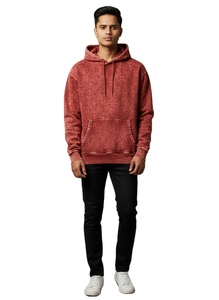 Sweat à capuche personnalisé délavé à l'acide pour homme, livraison rapide, épais 500 GSM, coupe oversize, effet vieilli, polaire vierge, streetwear - Product Image 1