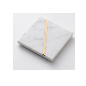 Sous-verre en marbre tendance avec forme ronde pour la maison et la cuisine sous-verres en laiton et en marbre de bonne qualité fabrication en gros - Product Image 2