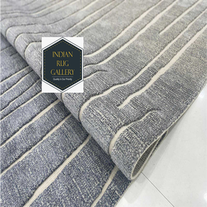 Charbon de bois marocain berbère Ombre blanc noir couleurs personnalisées nouées à la main NZ nouvelle-zélande laine coupée pile avec tapis de base plate tapis - Product Image 3