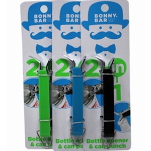 Accessoires de bar en métal et plastique de qualité supérieure Bonnie, ouvre-bouteille portable et perforateur de canettes, logo personnalisable, forme plate pour vin et bière - Product Image 1