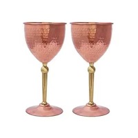 Gobelet à vin en cuivre artisanal de qualité supérieure avec un design moderne et écologique, couleur personnalisée pour la maison, le bar, les mariages et les coffrets cadeaux