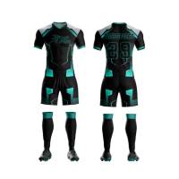 Jersey Sepak Bola Unisex Custom Sablon Nama Model Terbaru Pakaian Olahraga Latihan Seragam Terbaru Pria Teknologi Sublimasi Pendek