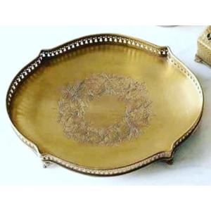 Premium Decorative Brass Serving <b>Tray</b> Adding <b>Warm</b> Glow And Regal Charm To Dining And Living Spaces - Product Image 4