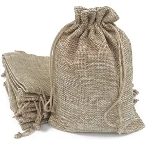 Sacchetto di iuta all'ingrosso della fabbrica promozionale regalo piccola borsa con coulisse di iuta piccoli sacchi di canapa iuta a prezzo all'ingrosso
