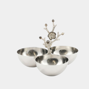 Tazón para servir con acabado de Metal dorado de diseño elegante con Base de rama Floral, decoración del hogar, vajilla de comedor, plato de tuerca, tazón para servir - Product Image 5