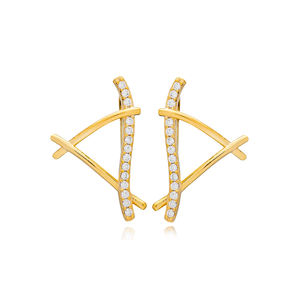 Minimalist Unique Design Silver <b>Ear</b> <b>Cuff</b> Auricle <b>Earring</b> Turkish Wholesale 925 Sterling Silver Jewelry - Product Image 1