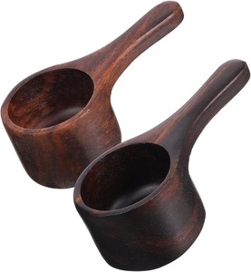Cuchara de madera hecha a mano de primera calidad con mango, utensilio multiusos duradero para granos de arroz, especias, café, té, elementos esenciales de cocina - Product Image 3