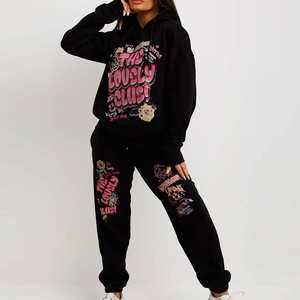 Vente chaude femmes à la mode hiver survêtement nouveau Design col à capuche respirant 100% coton tenue écologique couleur unie - Product Image 5