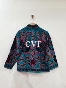 Manteau en velours brodé à la main, col mandarin, manches longues, motif floral, vêtements d'extérieur bohèmes pour femmes adultes, vêtements d'automne - Product Image 3