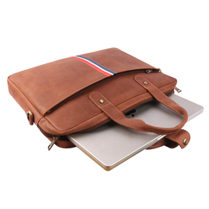 Bolsa para ordenador portátil de cuero genuino delgada de diseño elegante para hombre, alta calidad, gran capacidad, estilo de moda suave y duradero - Product Image 6
