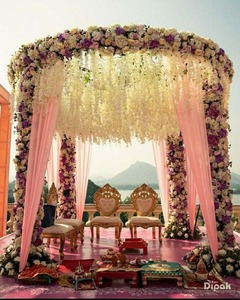 Glycine Artificielle Blanche Suspendue Fleur Plafond Décoration Indien Mandap Ornement Décoratif De Mariage - Product Image 2