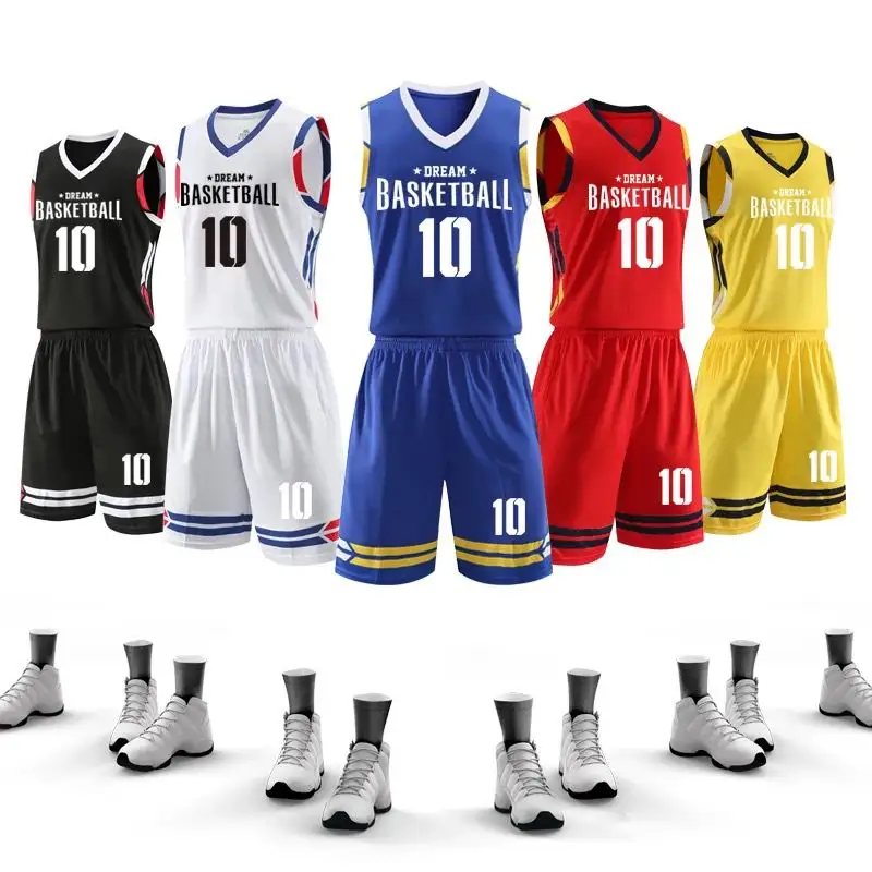 Conjunto de camisetas de baloncesto reversible personaliza tu propio equipo de baloncesto