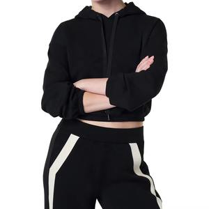 Sudaderas con Capucha y Cremallera Completa para Mujer, 100% Algodón, Chaqueta Corta de Invierno, Bordado Personalizado, Cuello Alto, Forro Polar - Product Image 1