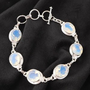Dainty Milky Opal Tennis Bracelet 925 Sterling Silver Luxury Glowing Jewelry <b>October</b> <b>Birthstone</b> GIA Certified Gift for Women - Product Image 2